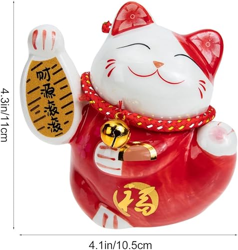 Miniatura 8 de Tofficu Lucky Cat - Hucha japonesa de Maneki Neko, figura de cerámica para ahorrar dinero, tarro de almacenamiento para graduación, fiesta de