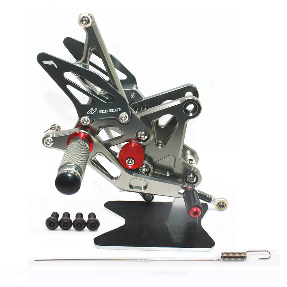 MADRACING 05-06 ZX636 Motorbike Adjustable Rearsets CNC Aluminum (Titanium)