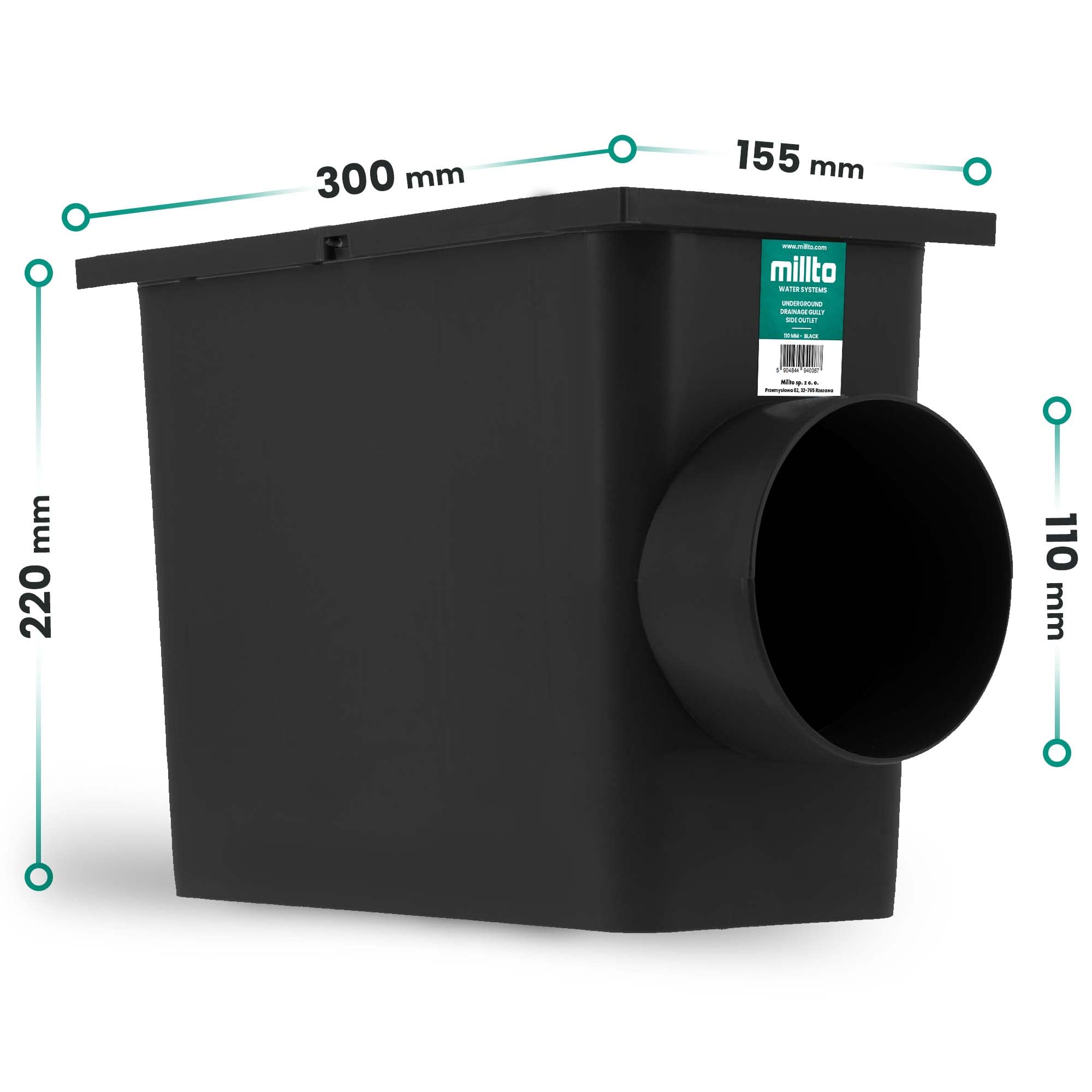 Tuyau de Drainage de Gouttière avec Filtre 110 mm Polypropylène Drain d'Eau de Pluie Connexion Verticale