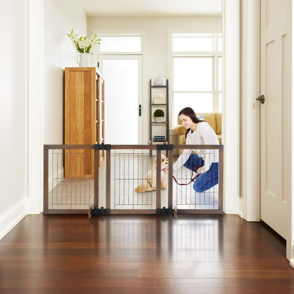 MYPETNorth States 23" Tall Wide Freestanding Versa-Lock Pet Gate: Freestanding Design configures to Multiple Spaces. Fits 21”-60” Wide (23” Tall, Gray & Graphite)