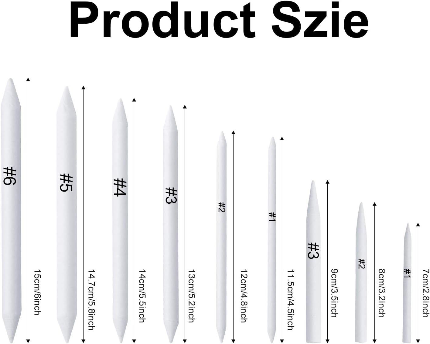DOETYD 12 Pcs Blending Stump and Tortillions, Paper Art Blenders, Art Pencils