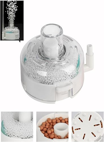 Miniatura 1 de UPETTOOLS Mini filtro de esponja para acuario, filtro sumergible para pecera, piedra de burbuja de aire integrada y bolas biológicas para tanques de