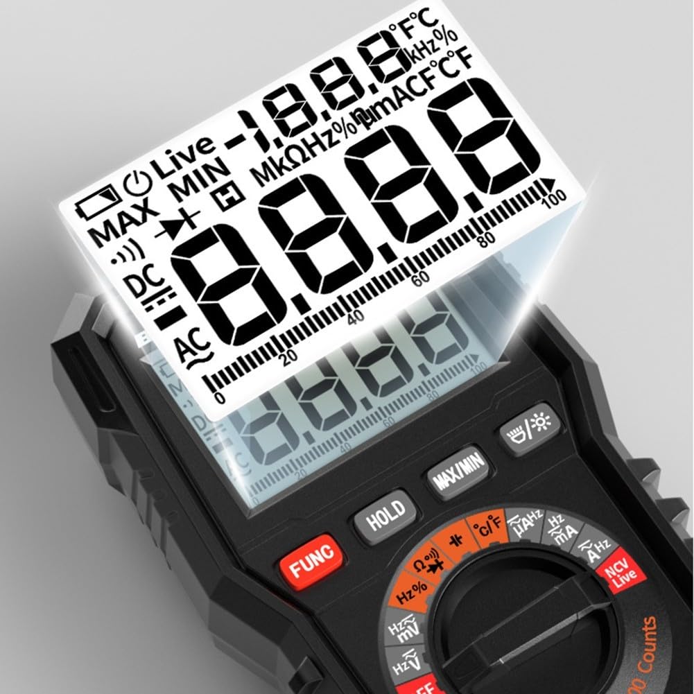 Digitales Multimeter, 6000 Counts True RMS Auto Range | ABS berührungsloser Spannungsprüfer für elektrische Industrie (10000)
