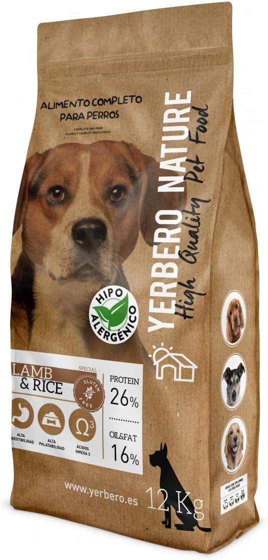 YERBERO Nature Lamb & Rice sin Gluten Hipoalergenico para Perros 12kg
