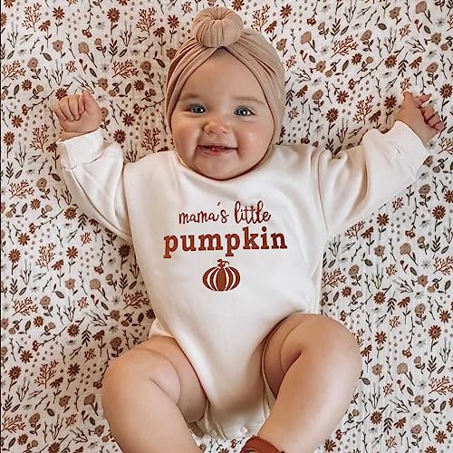 Hnyenmcko Newborn Baby Boy Girl Halloween Outfit Pumpkin Sweatshirt Romper Oversized Bubble