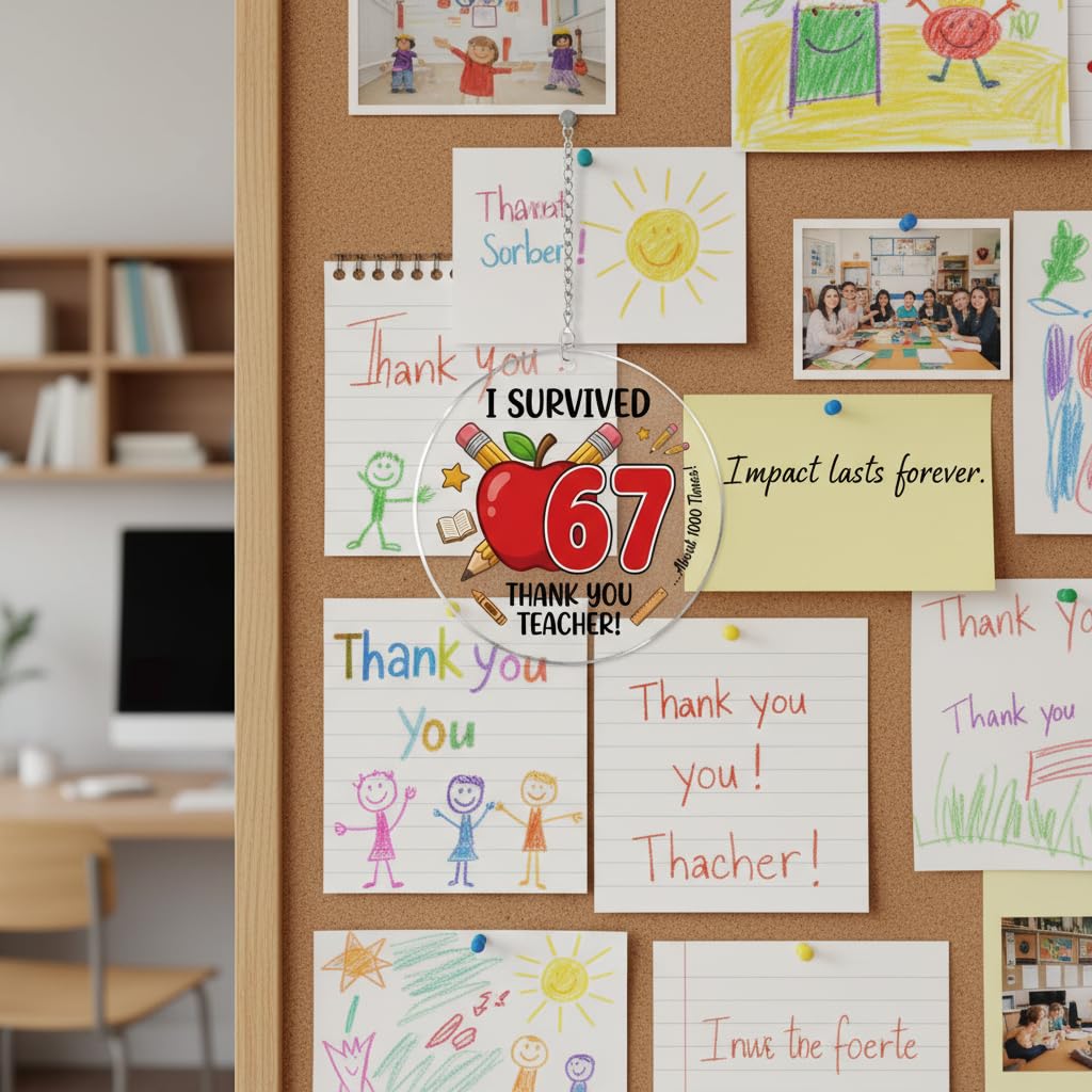 SICOHOME Funny Teacher Appreciation Gifts - Middle School Trendy 67 Meme Thank You Teacher Gifts for Women Men End of Year from Students Gen Z Teens 5th 8th Grade Graduation Ornament Decor