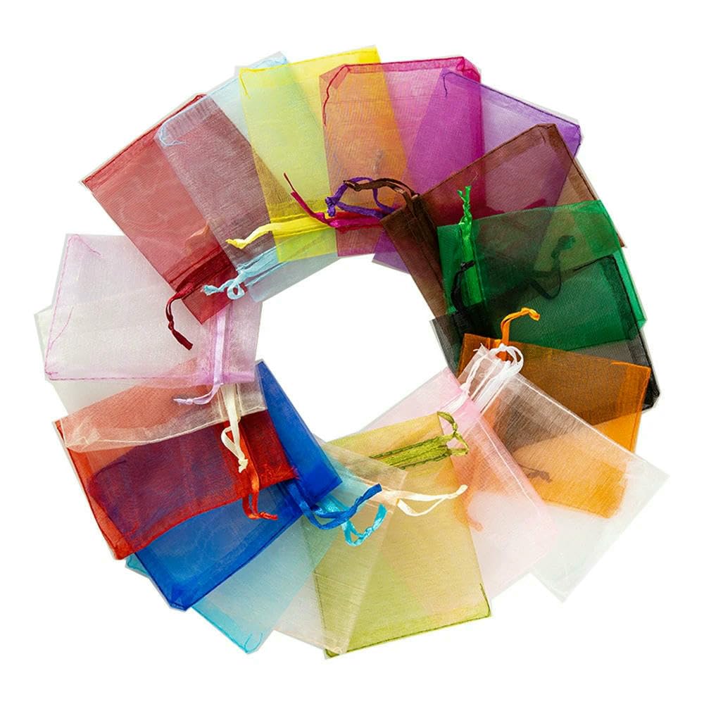 50 Stück Organza-Schmuckbeutel mit Kordelzug, kleine Tasche zum Verpacken von Ohrringen, Geschenkverpackungen, Hochzeitsgeschäften, Organizer
