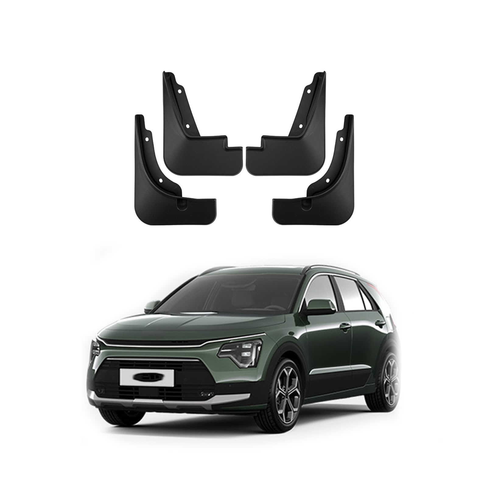 Coche Faldillas Antibarro para KIA Niro HEV 2023-2024 Guardabarros Delanteros Traseros Carrocería Protector contra Salpicaduras Auto Accesorios 4PC,Send 1 Car Towel