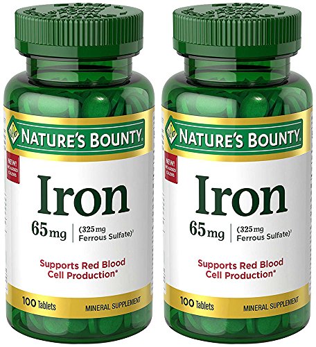 Image of Nature's Bounty Iron 65 mg (325 mg Ferrous Sulfate), 2 Bottles (100 Count)