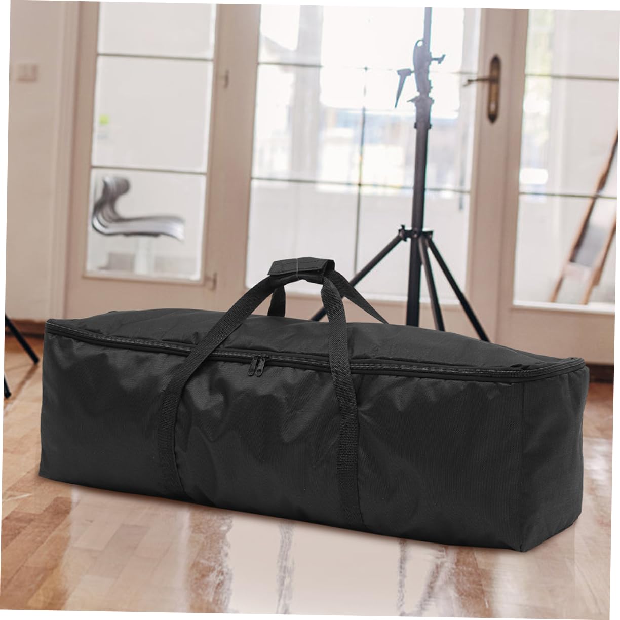 Borsa per Treppiede 2 Pezzi Oxford Nera Doppia Cerniera | Richiudibile e Portatile, Capienza Ampia, per Viaggio, Formato Pieghevole, Impugnatura Manuale