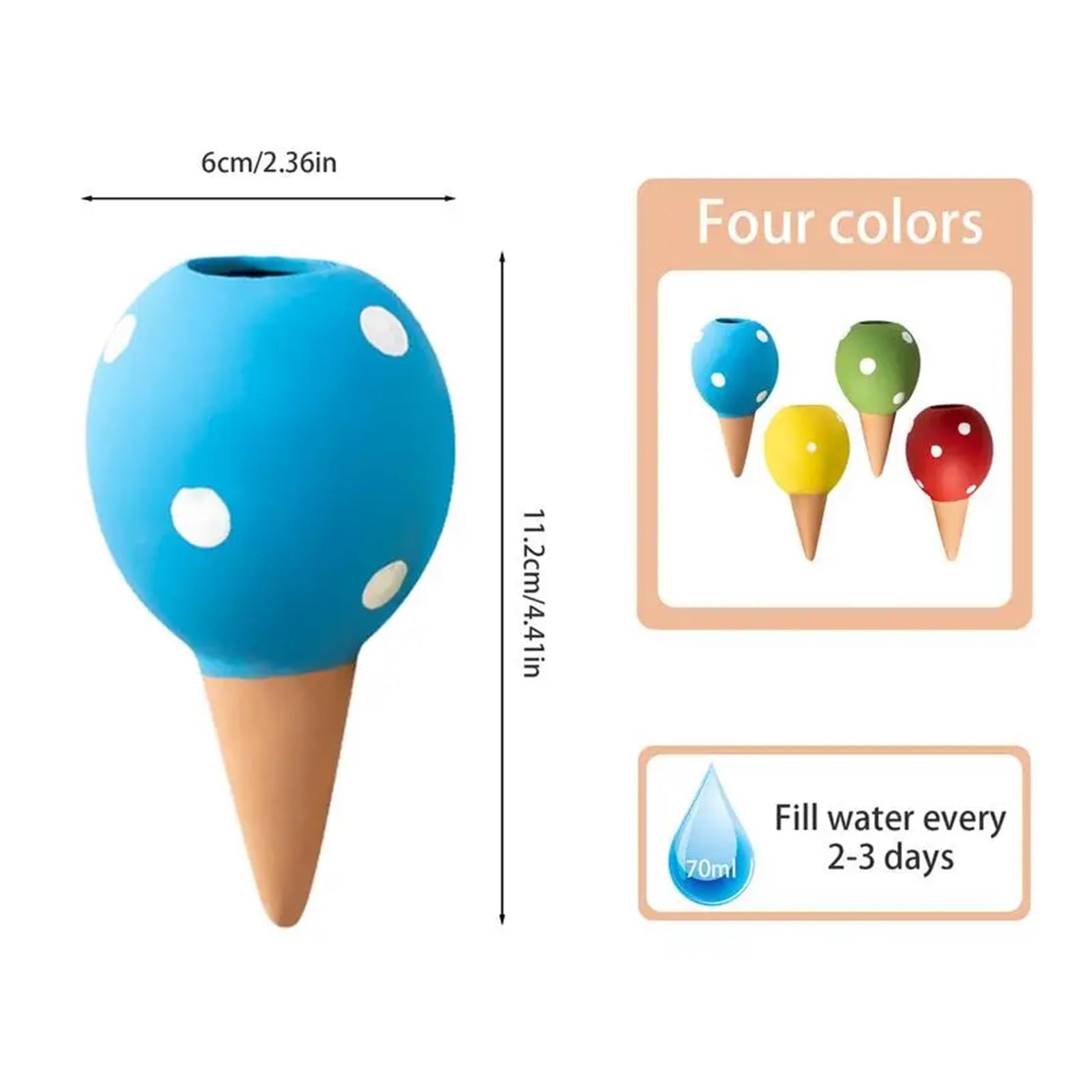 4 stücke Bewässerung Stakes Automatische Terrakotta Urlaub Anlage Waterer Globen Dot Design Töpfe Waterer Geräte