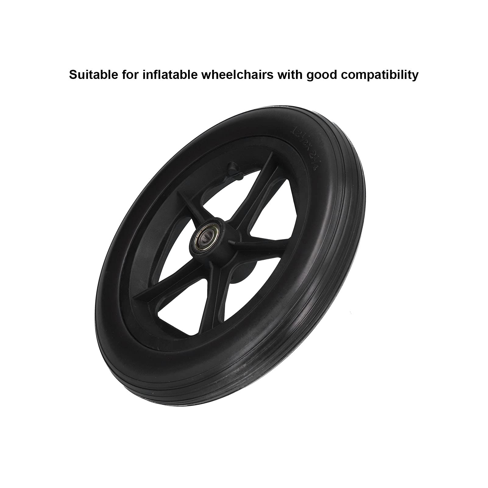 Roues arrière pour fauteuil roulant, roue de rechange de 12 pouces avec trou de roulement de 12 mm pour hôpital