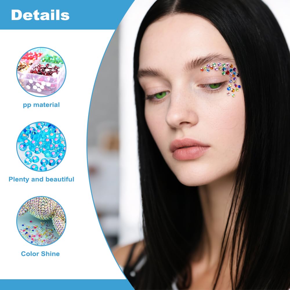 Bedazzling Kit, Nail Gems, Rhinestones with 1 Tweezers and Dotting Pen - Image 3