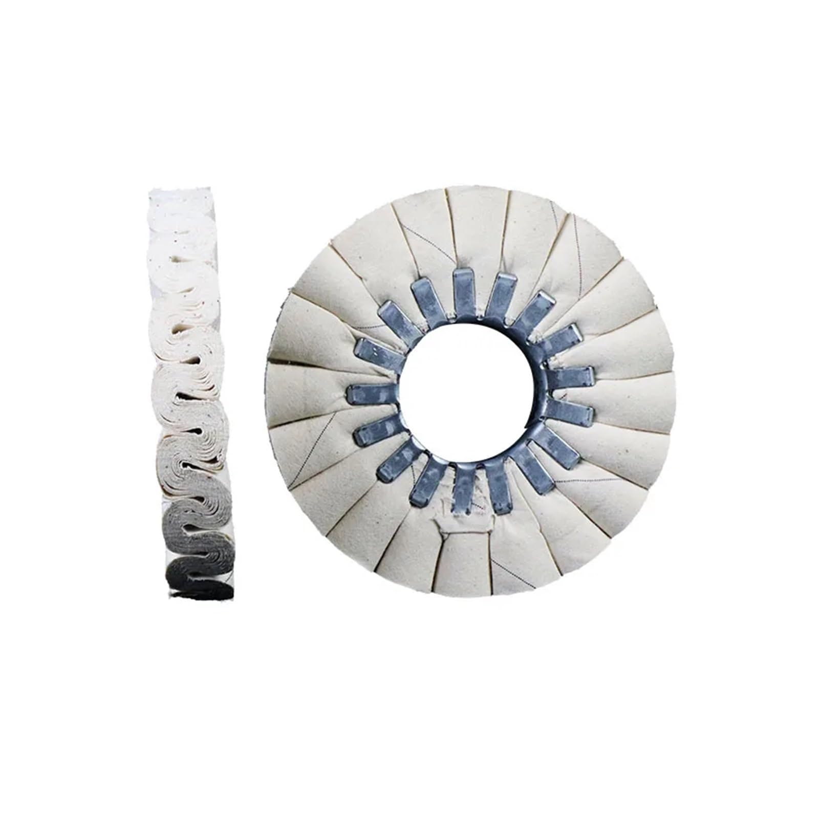 2 Pezzi di Panno for lucidatura delle Vie aeree in Cotone, Ruota for lucidatura a Disco Aperto, 150 * 50 * 20 mm, Bianco