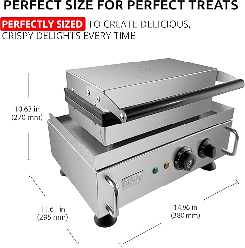 Miniatura 6 de ALDKitchen Máquina de gofres para perros calientes comercial  Máquina de gofres para perros  6 piezas  Gofres de perritos calientes lisos en un