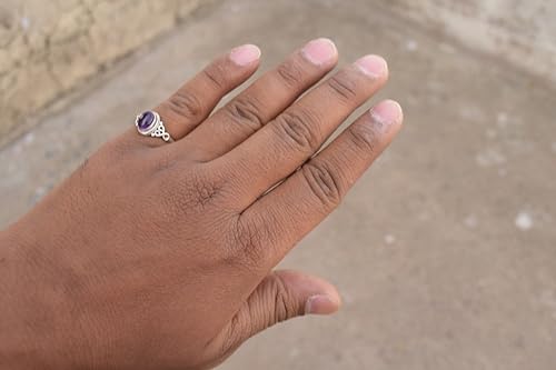 Miniatura 3 de Amethyst Stone Ring 925 Sterling Silver Statement Ring For Women Handmade Rings Gemstone Christmas Promise Ring Size US 8 Gift For Her