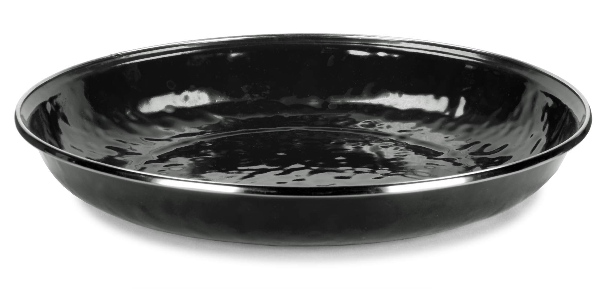 Golden Rabbit Enamelware - Juego de 4 platos de pasta de 10 cm (negro sólido)