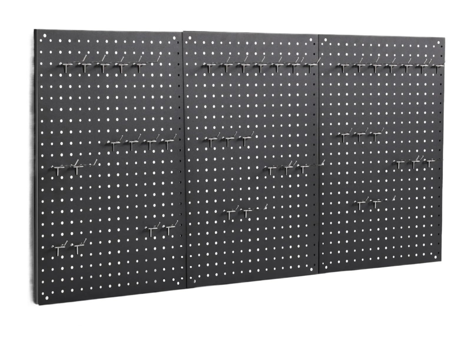 USOHJZ 1Pc 24 * 16in Metal Pegboard Black Modular Wall Organizer Kit Peg Board Panels For Storage