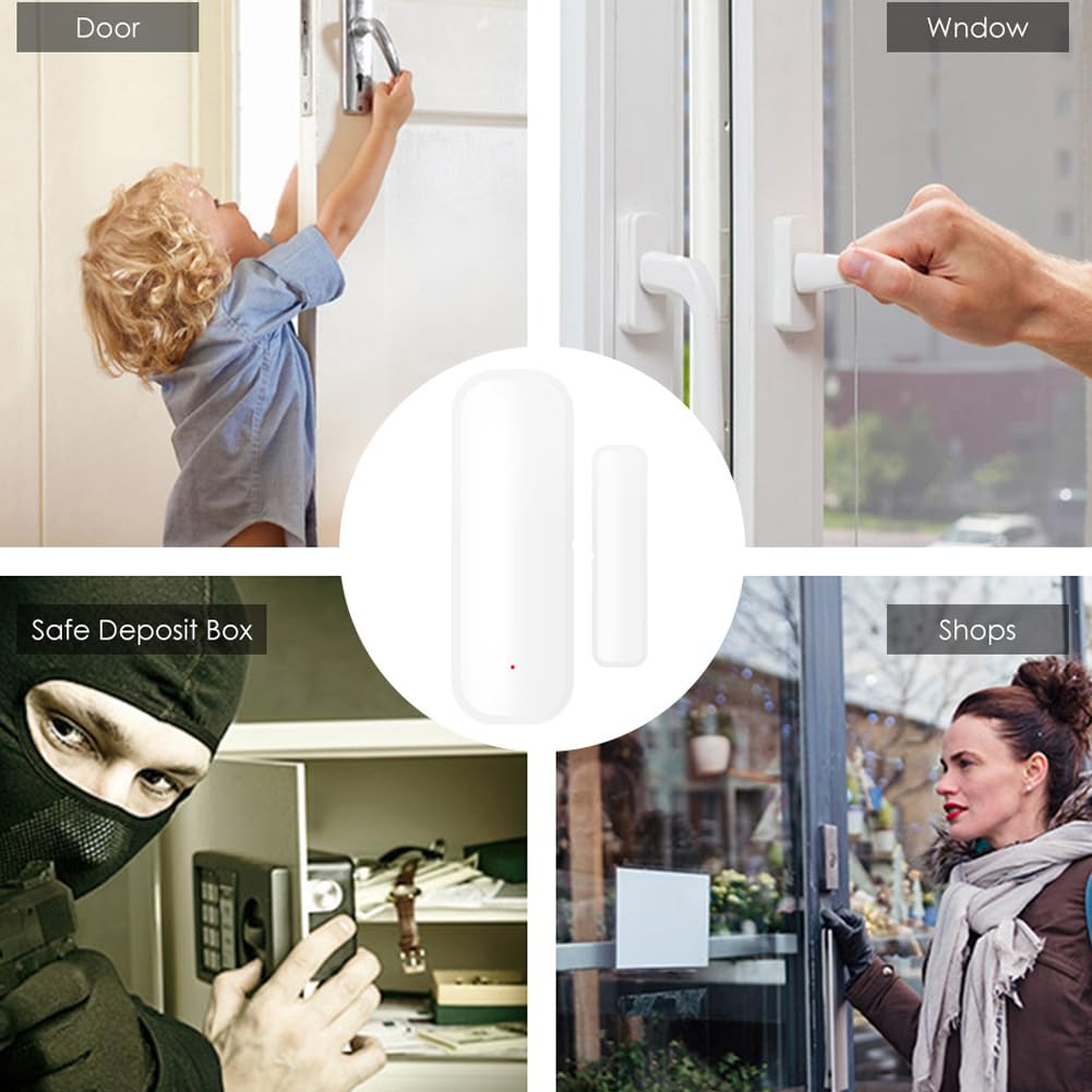 Pack De 4 Sensores WiFi Para Puertas Y Ventanas – Sin Hub, Compatible Con Alexa Y Google Assistant