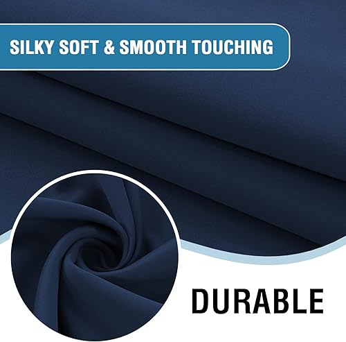 Miniatura 7 de H.VERSAILTEX Cortinas 100% opacas con amarre para dormitorio, cortinas de cocina con aislamiento térmico de 42 pulgadas de ancho x 45 pulgadas de