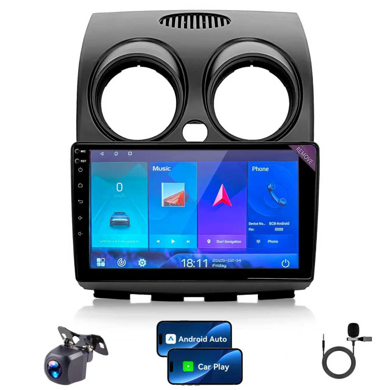 Photo 1 of 2+64G Car Radio for Nissan Rogue 9 inch Touch Screen 2007-2015 Stereo,Wireless Carplay/Andriod Auto/Bluetooth/WiFi//EQ Audio/AM/FM/Navigation/AHD CameraLPNPMGO8268006