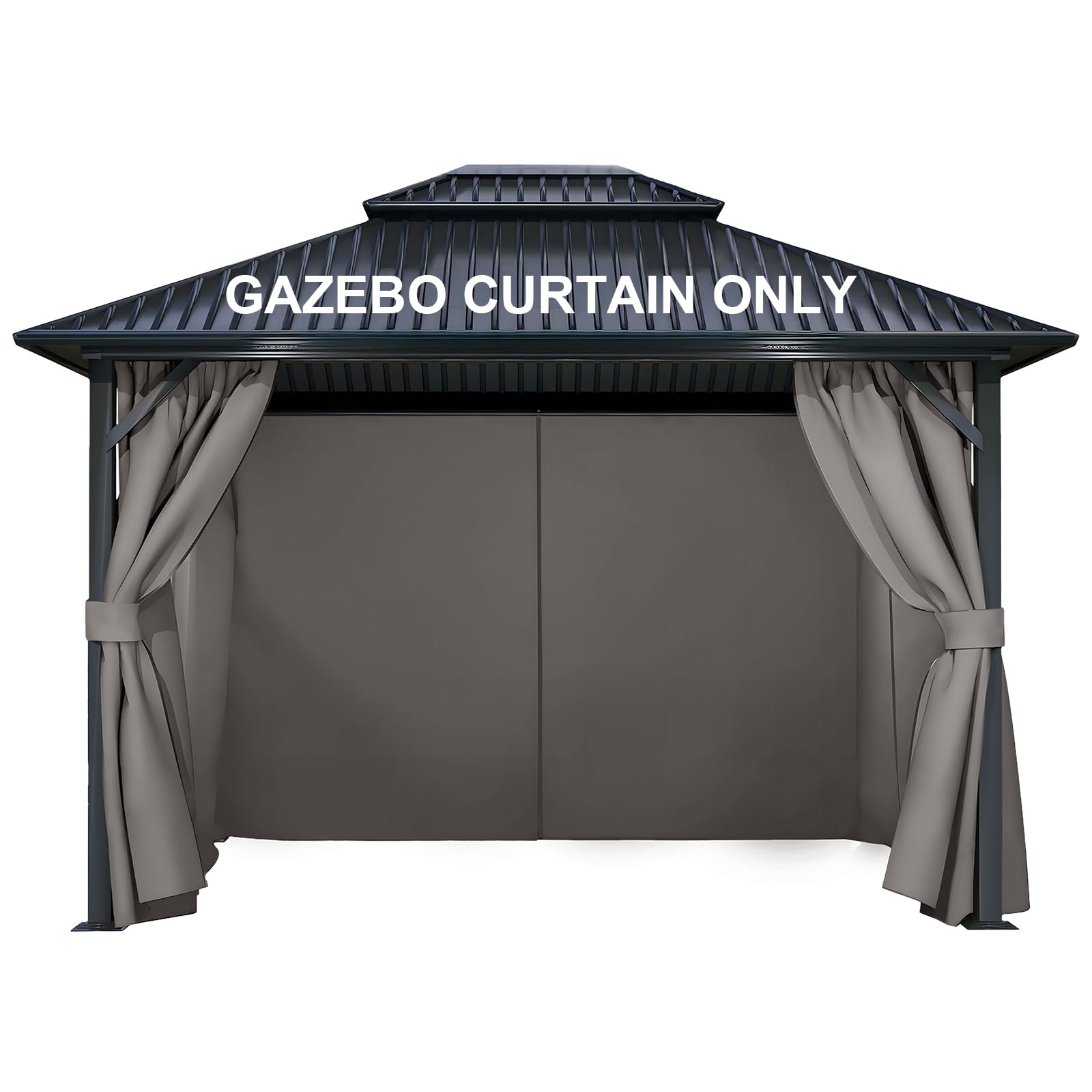 Photo 1 of COWVIE 4-Panel 12' x 12' Gazebo Replacement Curtains, Patio Privacy Sidewalls with Double Zipper, Replacement for Outdoor Gazebo Canopy (Curtain Only)