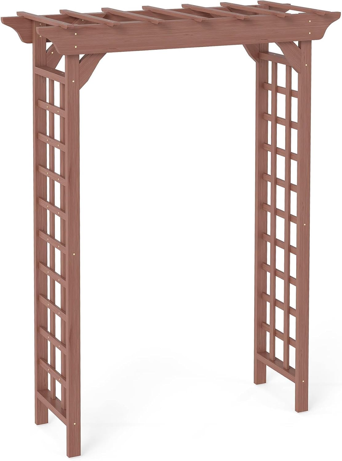 Wooden Garden Arbor, 7ft Wedding Arch for Ceremony, Outdoor Wood Trellis for Climbing Plants, Rustic Pergola for Backyard, Patio, Christmas & Party Decor, (Light Brown, 57 * 22 * 85)