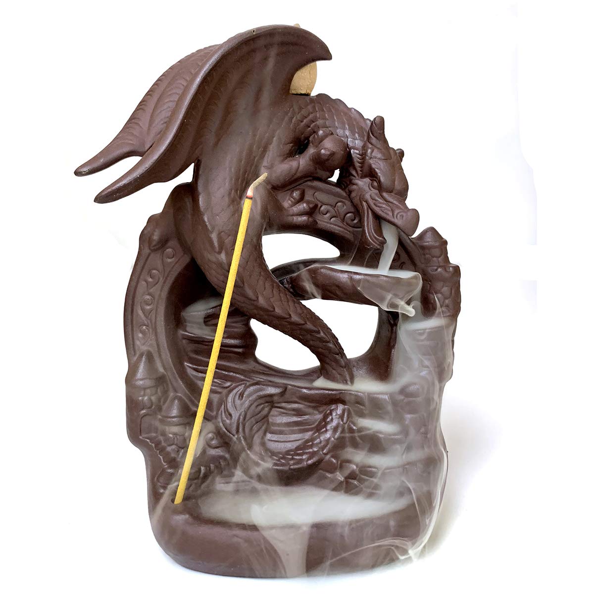 Dragon Backflow Incense Burner Waterfall Incense Holder with Incense Cones, Aromatherapy Ornament Artwork Home Decor
