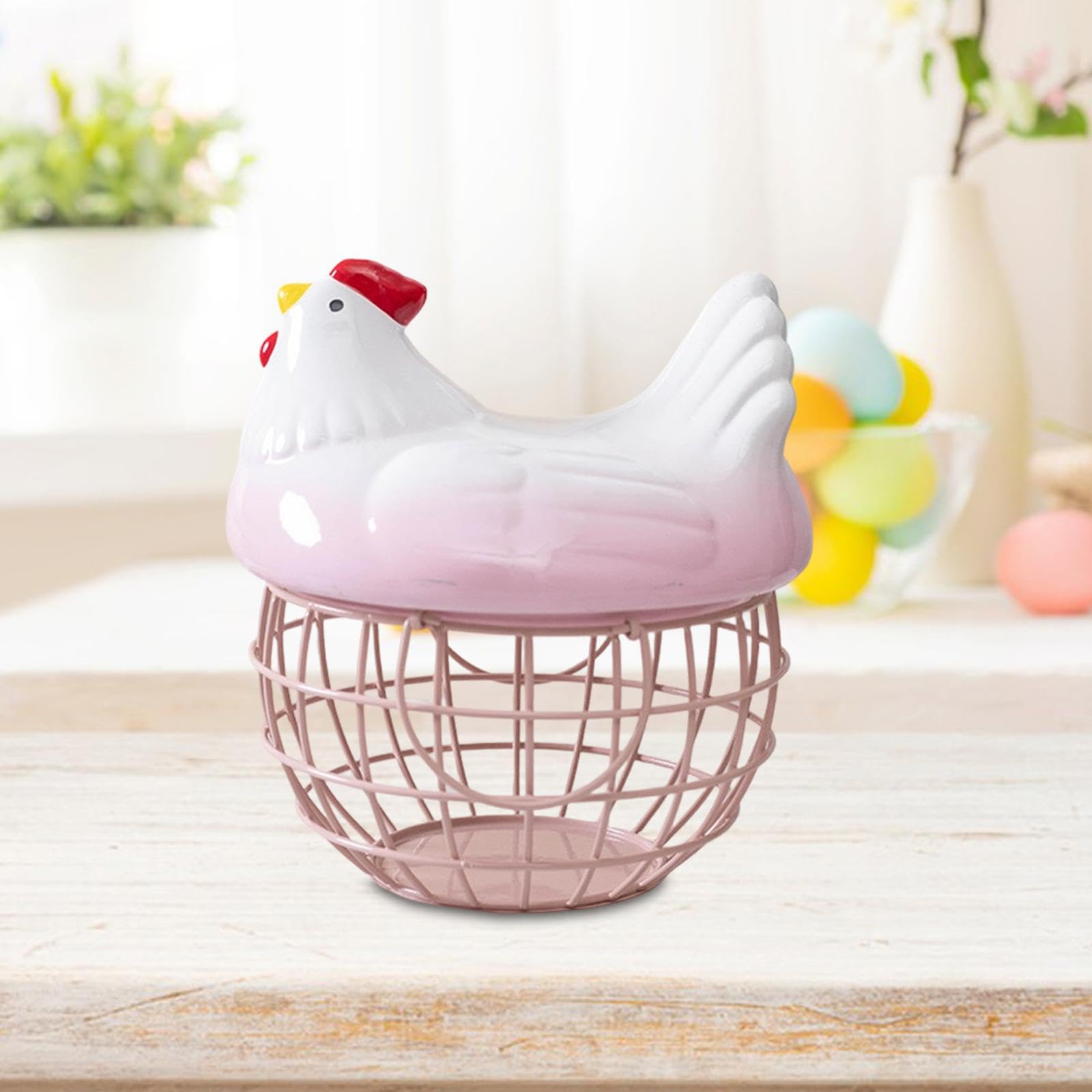 Cesta para Huevos Hecha de [Material], Versátil, Se Puede Usar como Decoración de Mesa O como Recipiente para Huevos de Y Verduras, Rosa, Individual