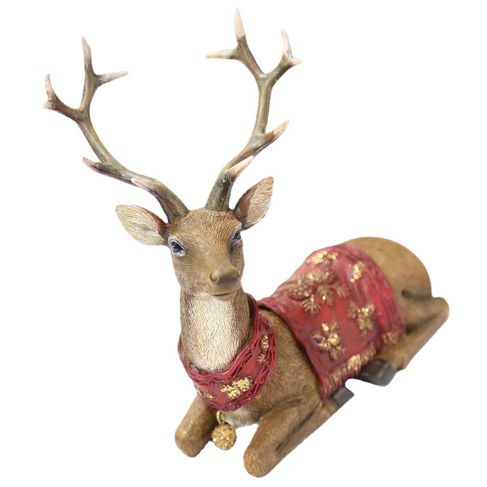 Laikoutd Christmas Reindeer Figurines Decorations Standing Deer Figures Deer Animal Model For Home Wine Cabinet Table Decors Tabletop Ornament