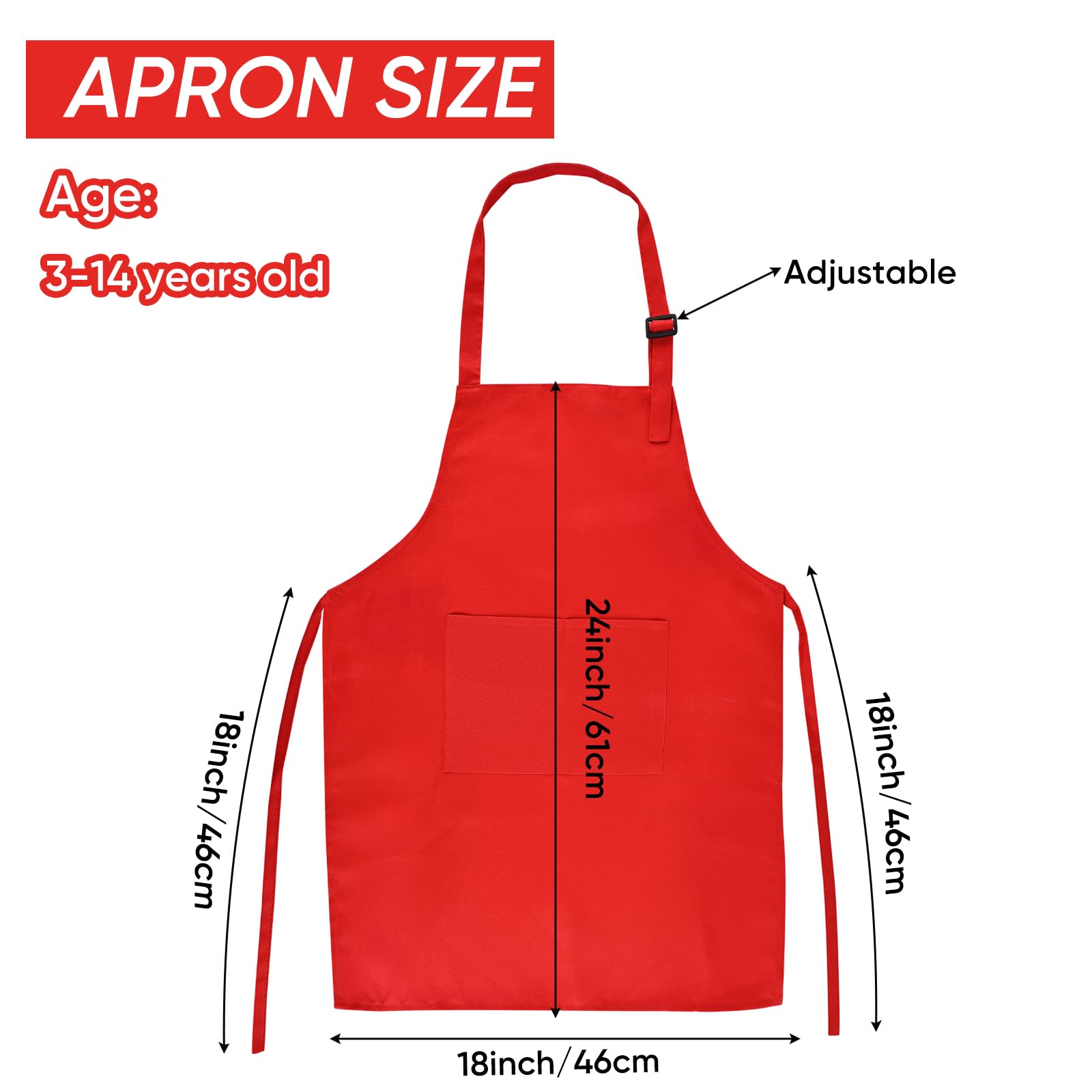 NACHLYNN 10 Pieces Kids Apron Adjustable Toddler Apron with 2 Pockets Kids Painting Aprons for Kids Painting Cooking Baking Crafts Activity (Multicolor) - Image 2