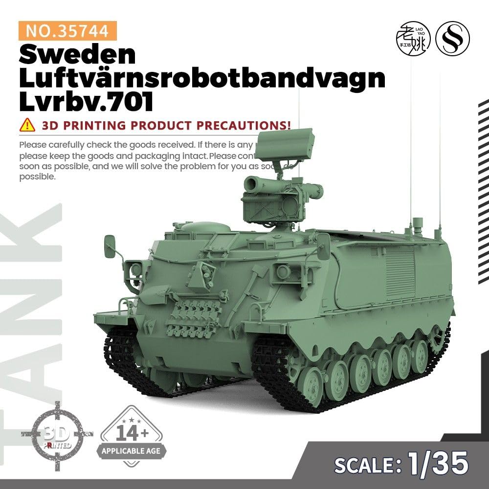 MRY-SFW Maquette Militaire Suède Luftvärnsrobotbandvagn Lvrbv.701