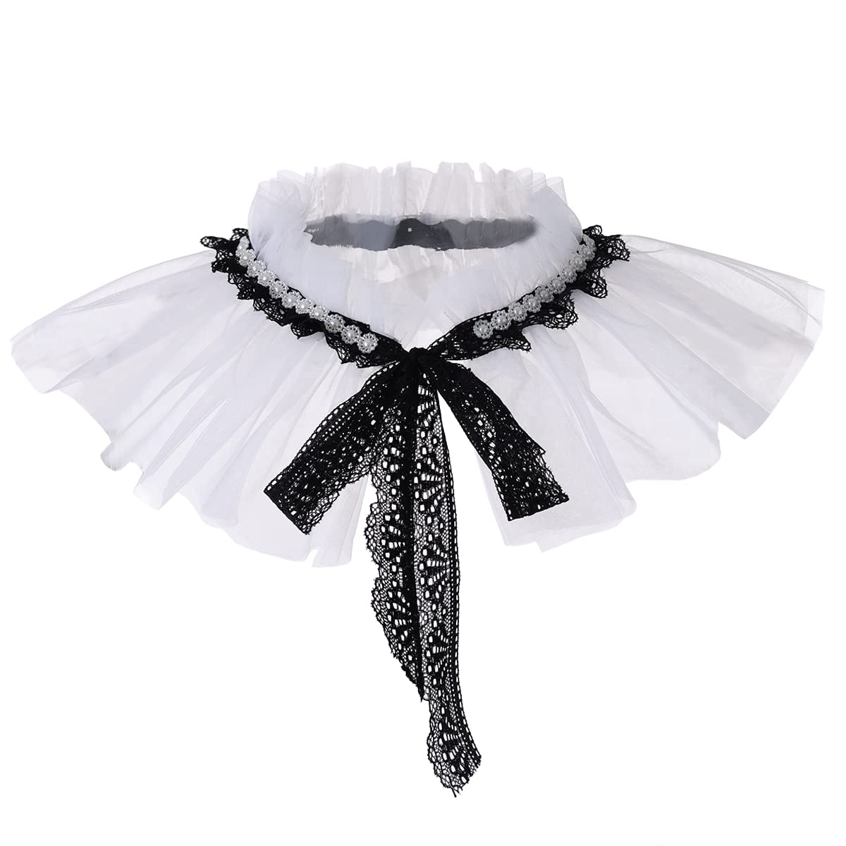 BLESSUME Lolita Neck Collar Elizabethan Ruff Gothic Lace Neck Ruff Collar