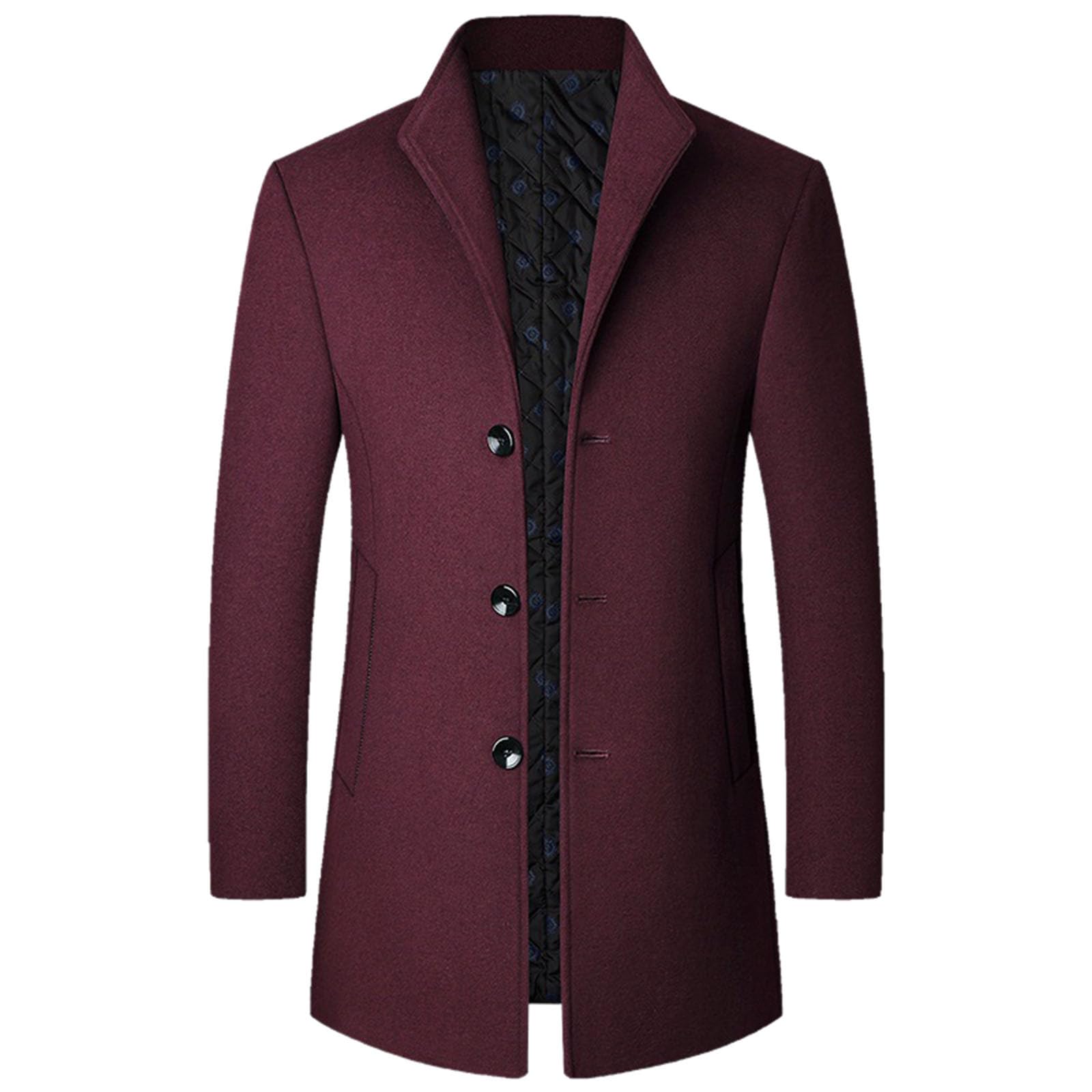 Generisch Trench Coat da uomo, casual, outdoor, foderato, invernale, casual, cappotto invernale per affari, ufficio, business, baggy inverno