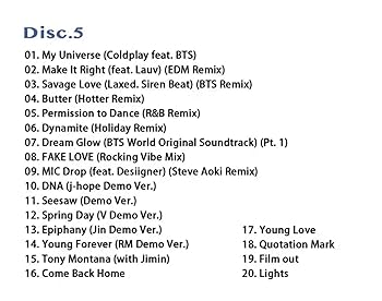Amazon.co.jp: Bts 2022 最新 CD 新曲完全版 注目曲 全100曲を