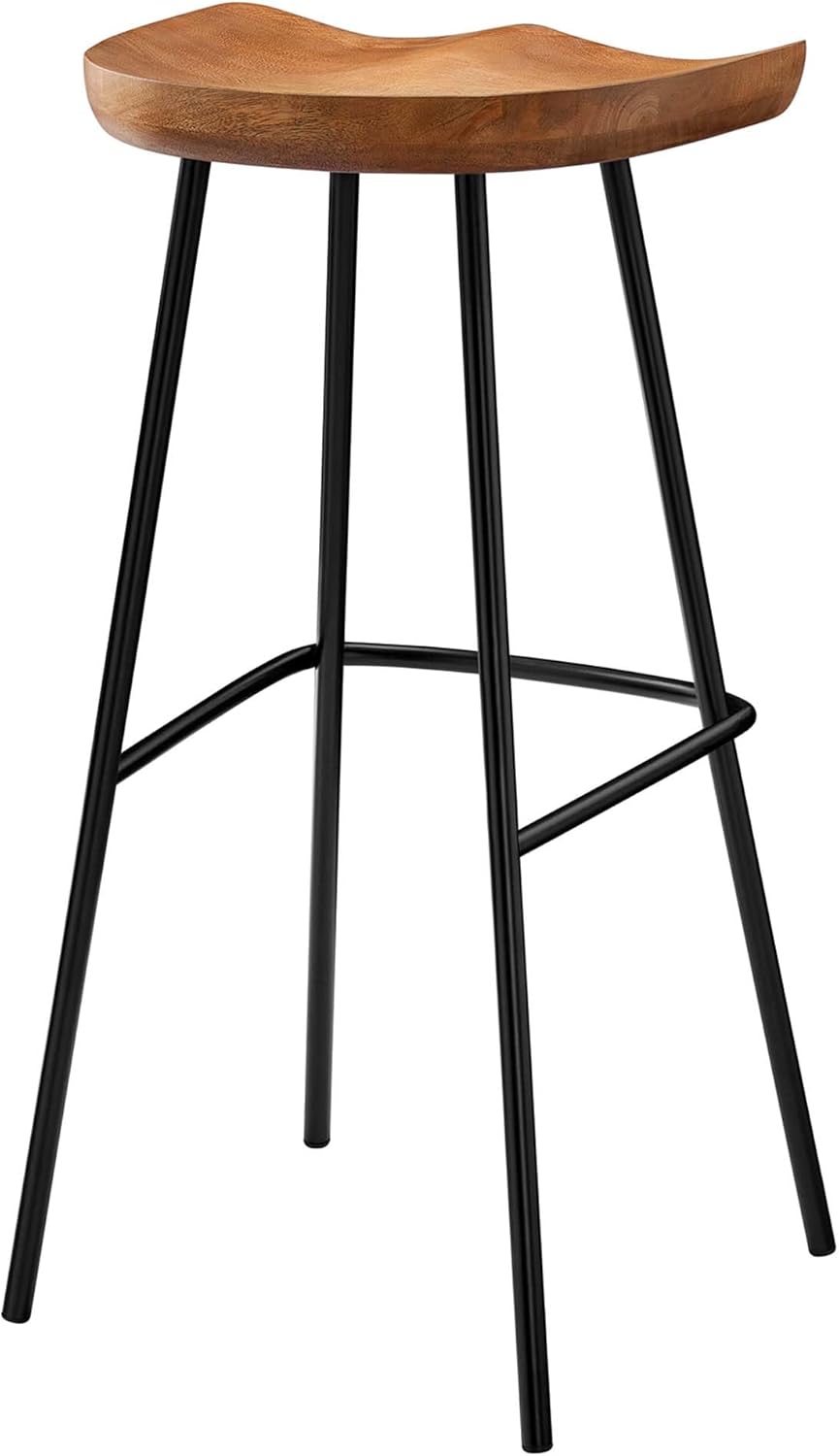 Modway EEI-6742-WAL Concord Backless Wood Bar Stools - Set of 2, Walnut