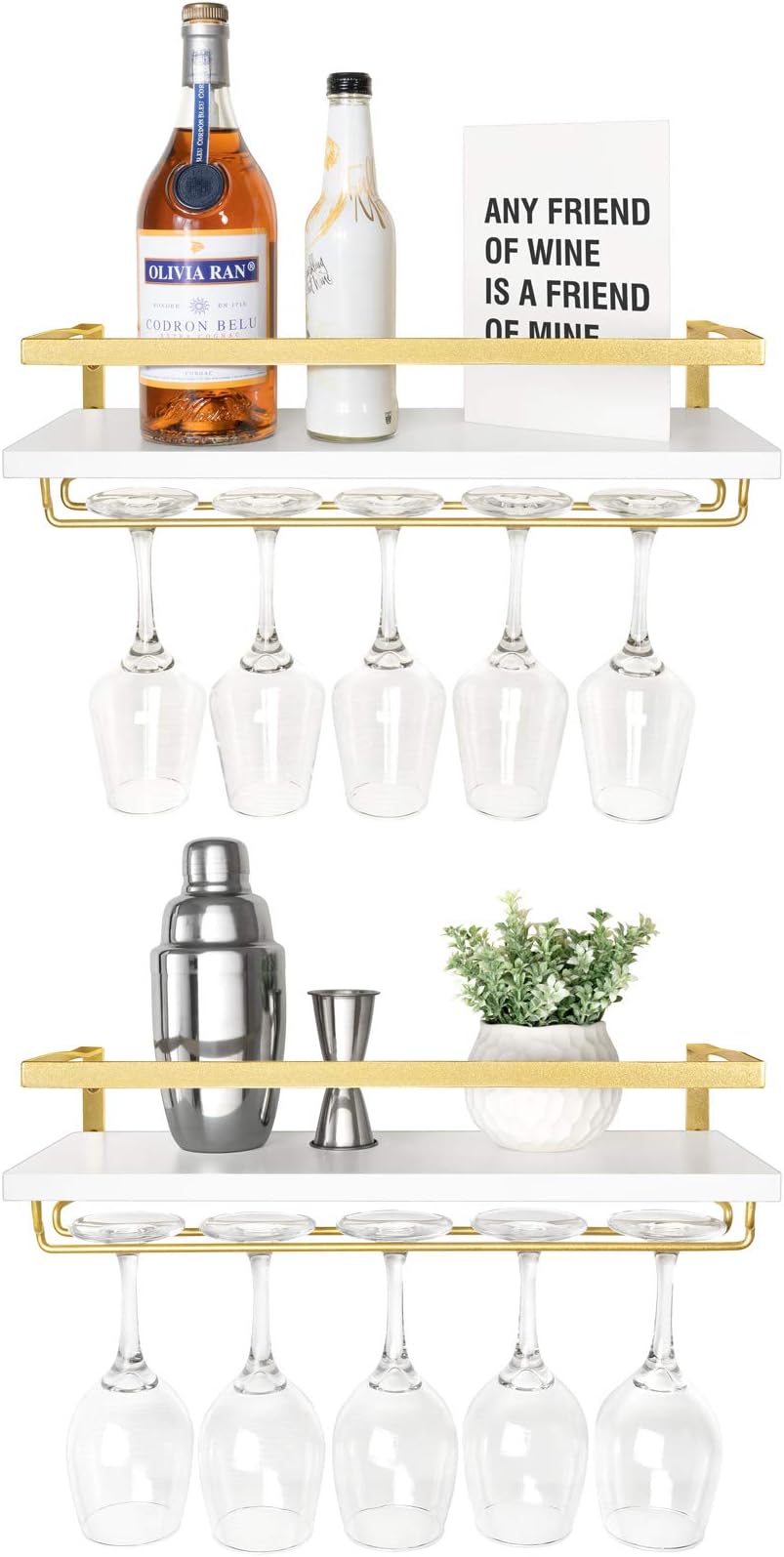 LOYALHEARTDY Wall Mounted Wine Rack Organizer w/Storage