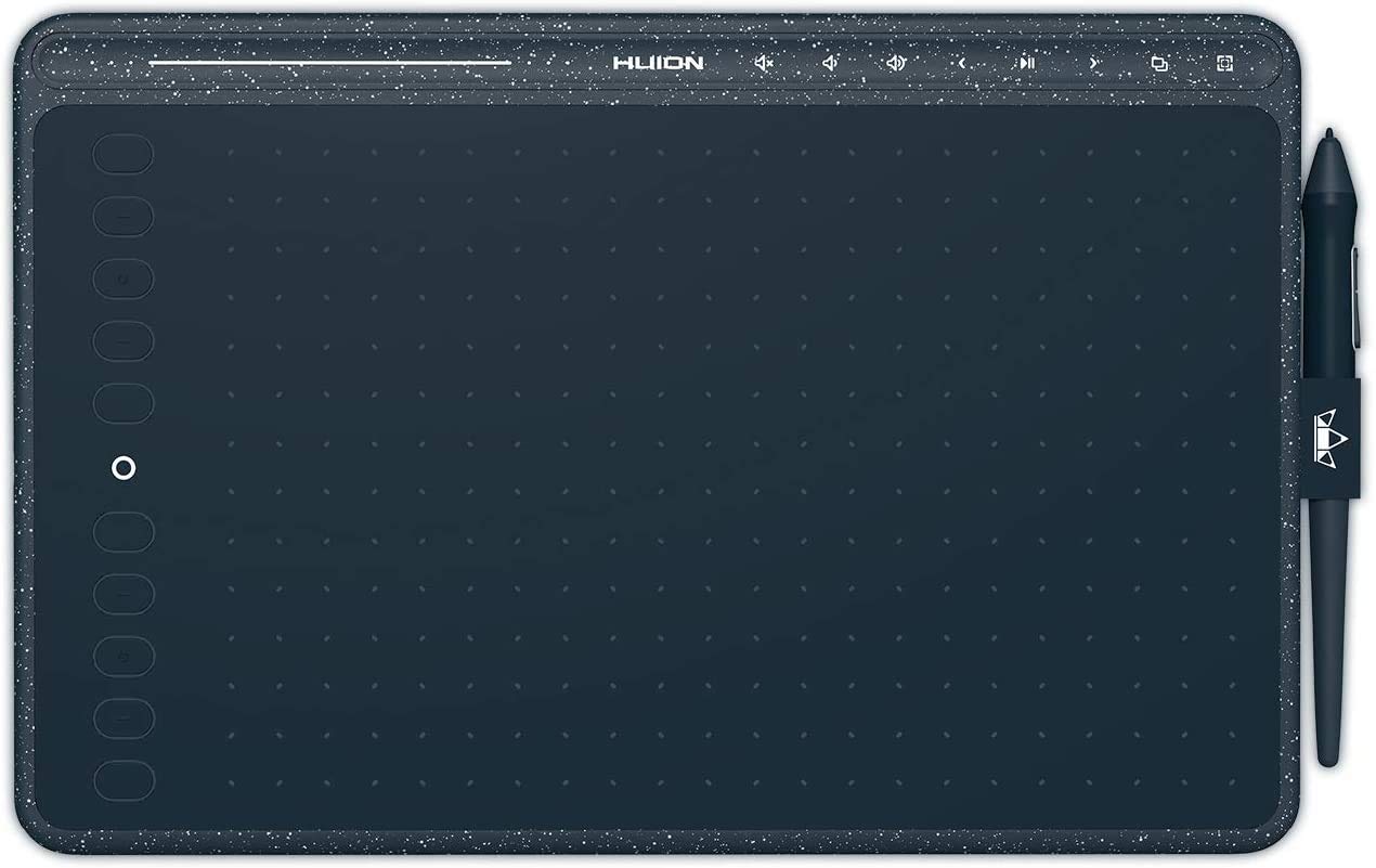 HUION HS611 Digital Graphics Pen Tablet |Support - MacOS, Windows, Android| 10X6 inch|Pressure Sensitivity- 8192 Levels | 8 Multimedia Keys and 10 Press Keys - (Starry Blue)-image-30