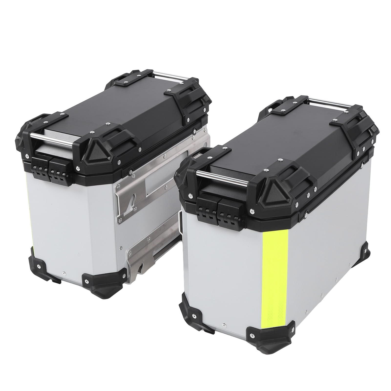 Semme Scatola Laterale per Moto Scatola per Borsa Laterale Rigida in Lega di Alluminio da 28 Litri con Serratura e Maniglia di Ricambio per (SILVER)