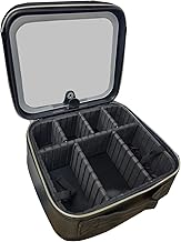 Black Cosmetic Makeup Vanity Travel Case Portable Make Up Storage Beauty Box Bag Organiser with LED Light Up Mirror