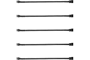 5 Pack Fan Extension Cable - Braided Sleeved 4-Pin PWM Fan Splitter...
