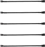 Vista 1 de Paquete de 5 cables divisores de ventilador PWM de 4 pines, adaptador trenzado de computadora, convertidor de cable de extensión de alimentación