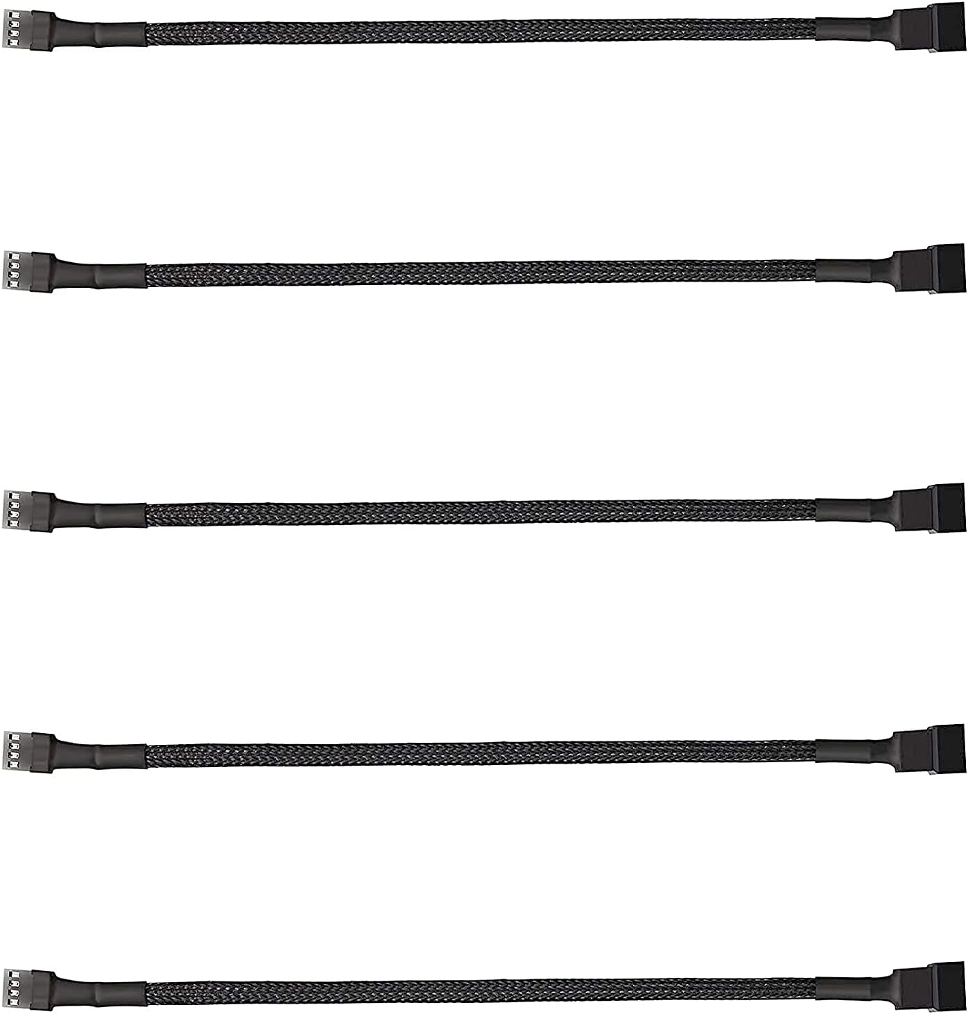 5 Pack 4-Pin PWM Fan Splitter Cable, Sleeved Braided Adapter Computer PC Fan Power Extension Cable Converter for Computer ATX Case 4-Pin/3-Pin Cooling Fan Cable (10.6")