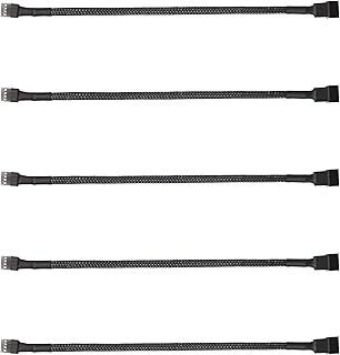 5 Pack 4-Pin PWM Fan Splitter Cable, Sleeved Braided Adapter Computer PC Fan Power Extension Cable Converter for Computer ATX Case 4-Pin/3-Pin Cooling Fan Cable (10.6")