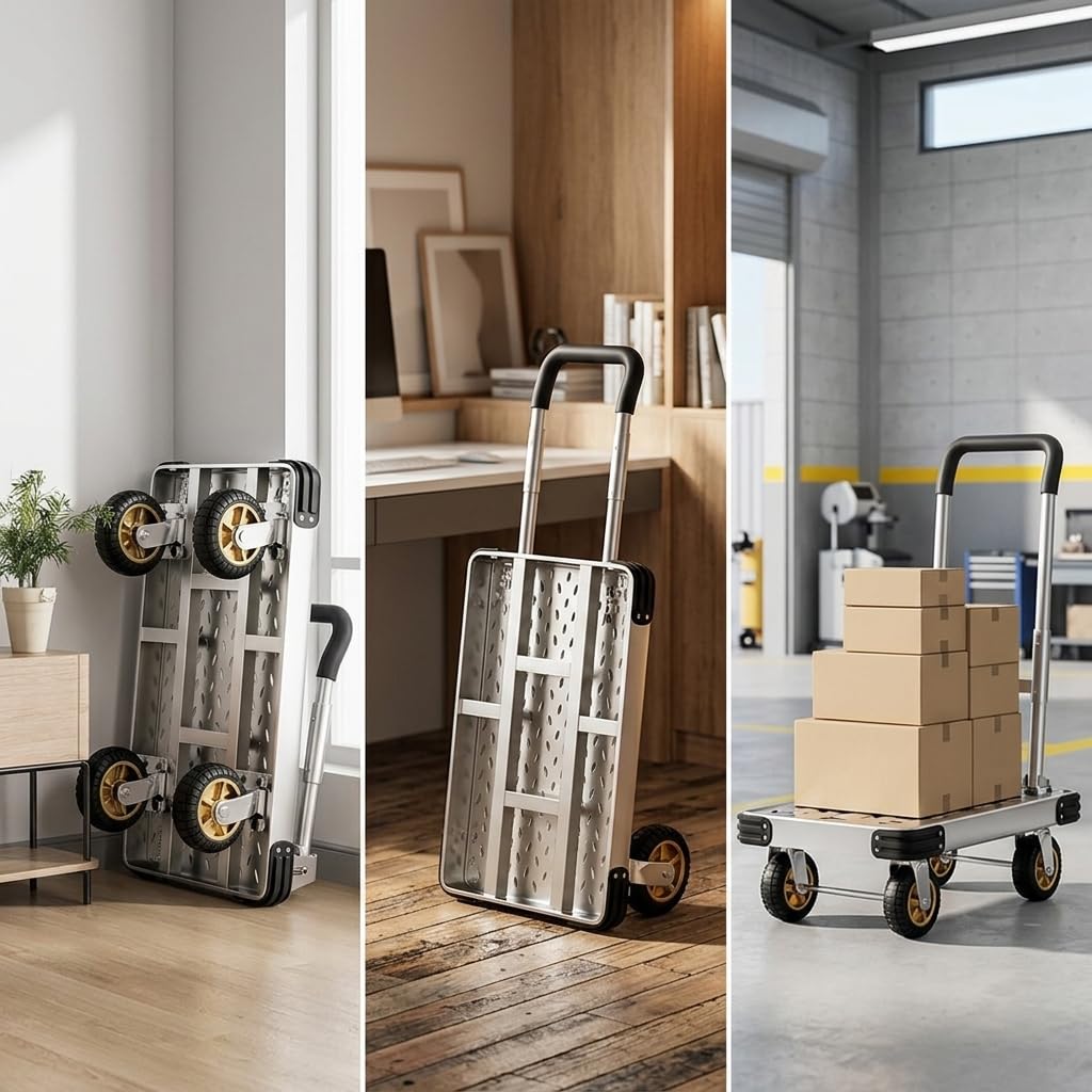 Klappbar Plattformwagen, Metall, Komponenten, Transportwagen Gummirollen, Lagarbeiten untstützen, Für Svicetechnik, 110 * 65 mit 8 Zoll leisen Fackelrädern