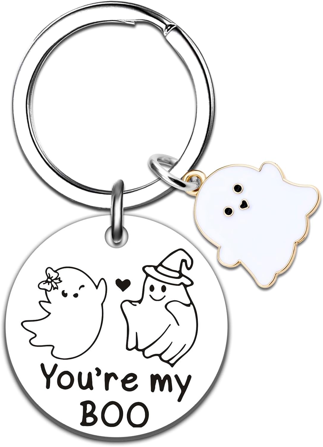 Boo Basket Stuffers For Women Adults Keychain Boo Basket Ideas Spooky Gifts For Girlfriend Boyfriends You Are My-Boo Halloween Keychain Anniversary Christmas Gifts