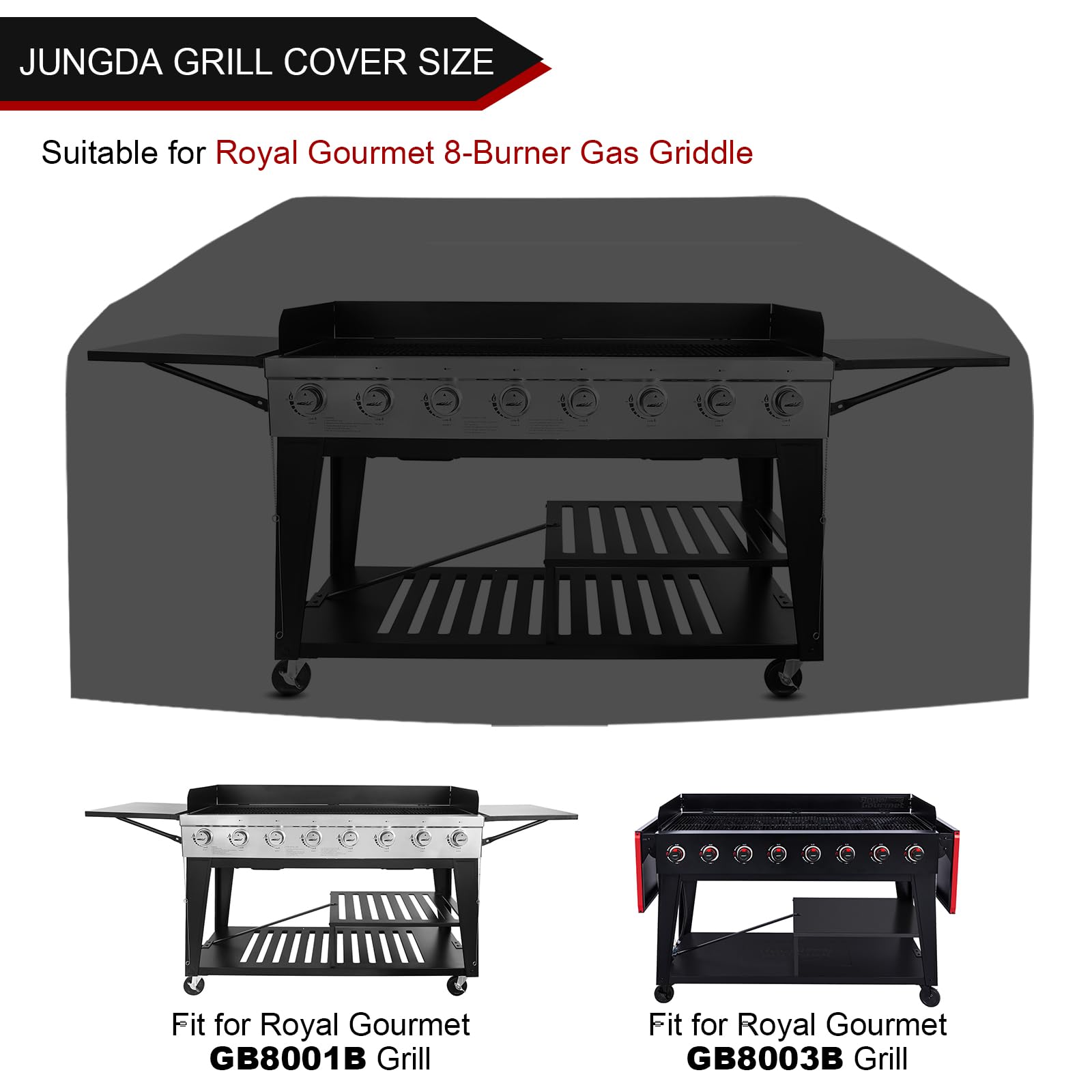 Copertura per griglia a gas Royal Gourmet GB8001B GB8003 a 8 fuochi, copertura per piastra esterna