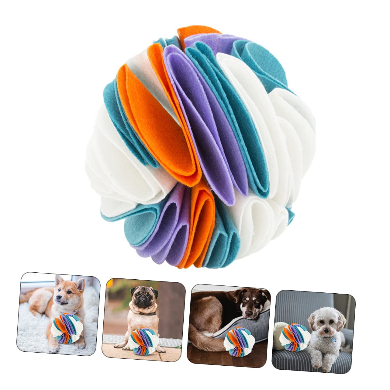 GALPADA Pelota Olfativa para Perros Interactiva, Juguete Masticable de Fieltro Duradero, 20 Cm, para Entretenimiento en Casa y Jardín, Adecuada para Perros Pequeños y Medianos