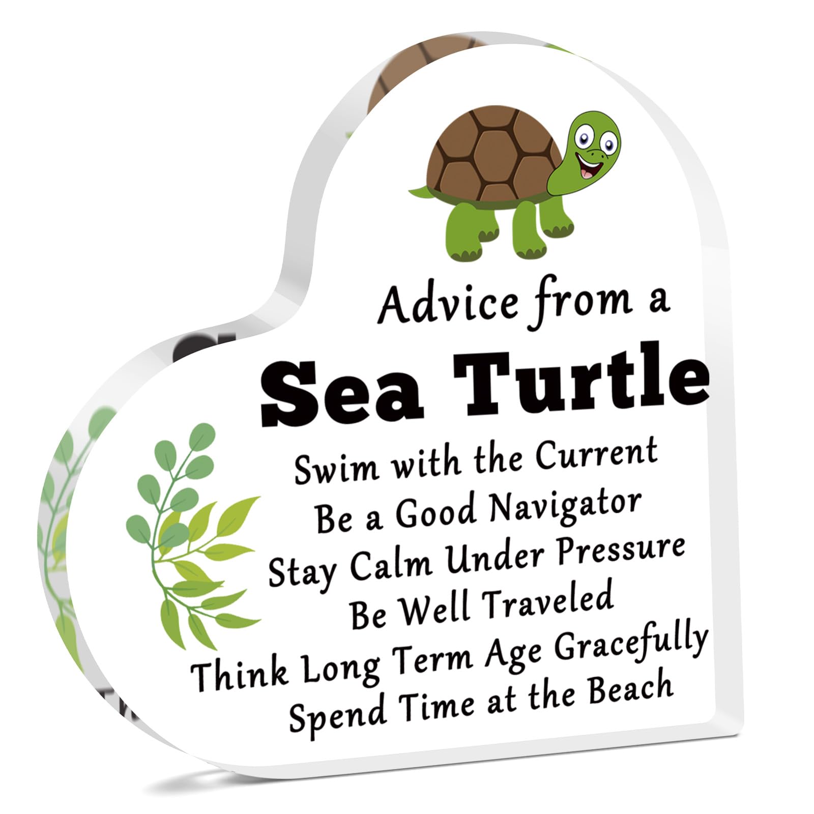 Inspirational Desk Sign Acrylic Plaque Turtle Gifts for Turtle Lovers Motivational Desk Decor Signs for Sea Turtle Lovers Friends Coworker Family