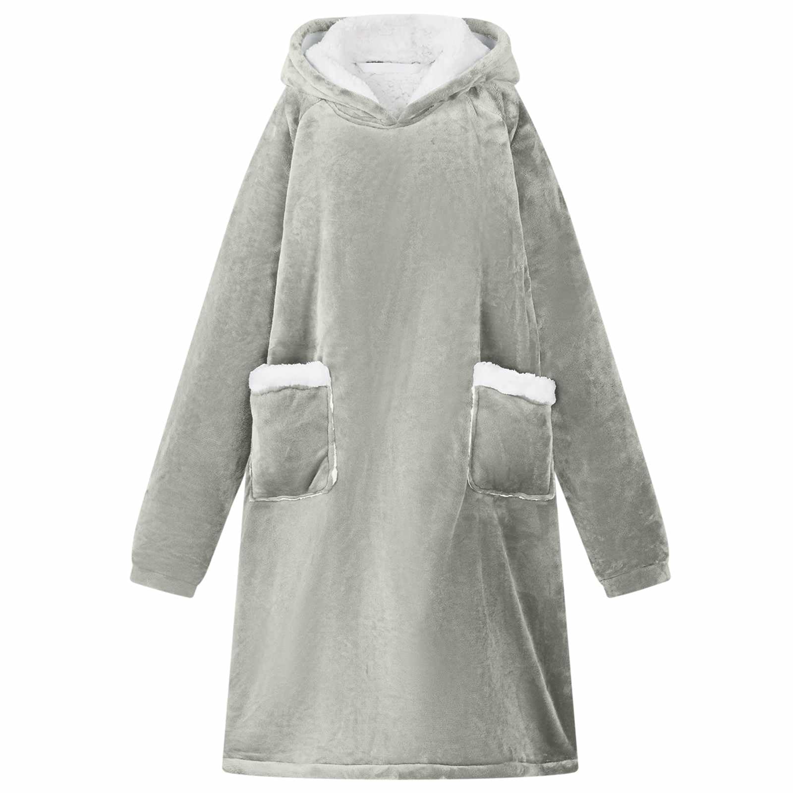 Beżowa bluza z kapturem z polaru i flaneli z kapturem, oversize, lekka, przenośna, wygodna, do domu, idealna do relaksu, przytulania, spania, noszenia w domu, dla kobiet i mężczyzn